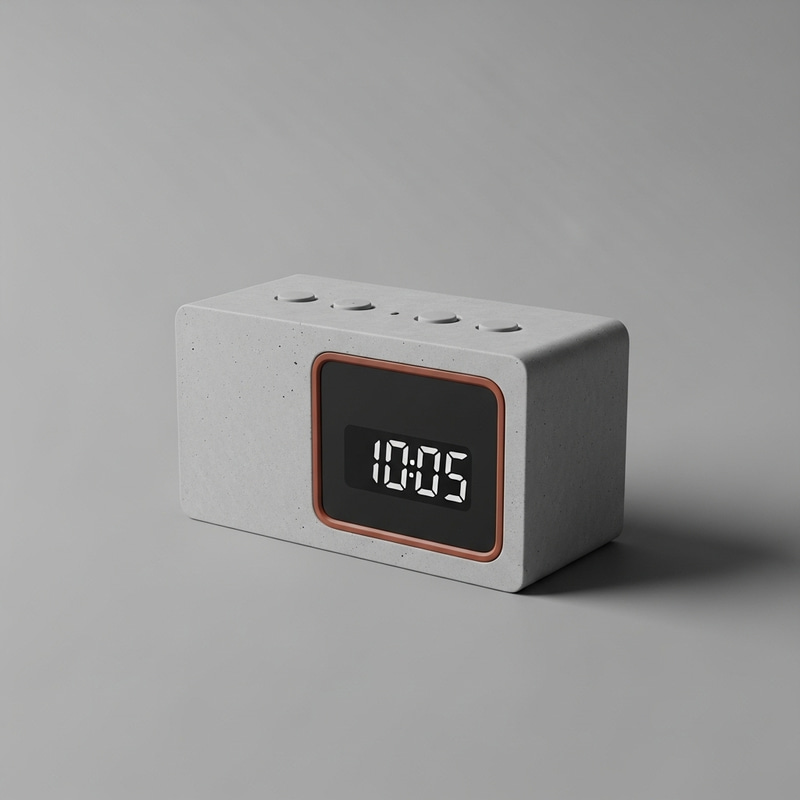 Modern Minimalistic Alarm Clock in Calm, Brutal Colors for Sale Modern Minimalistic Alarm Clock in Calm, Brutal Colors for Sale