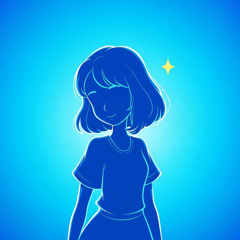 Cartoon Silhouette of a 15-Year-Old Girl