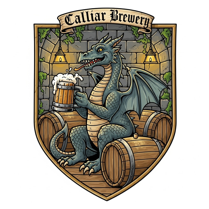 Cellar Dragon Brewery: Beer Drinking Dragon Crest Cellar Dragon Brewery: Beer Drinking Dragon Crest