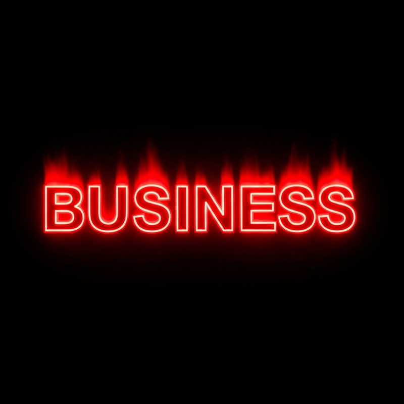 Captivating 'Business' Glow on Dark Background