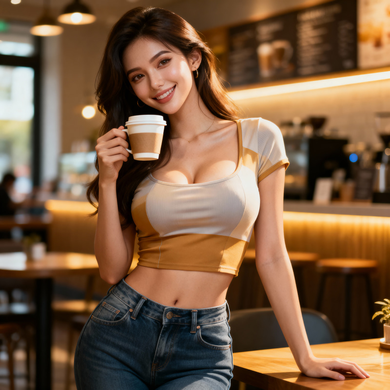 Stunning AI Girlfriend Model in Trendy Outfit Stunning AI Girlfriend Model in Trendy Outfit
