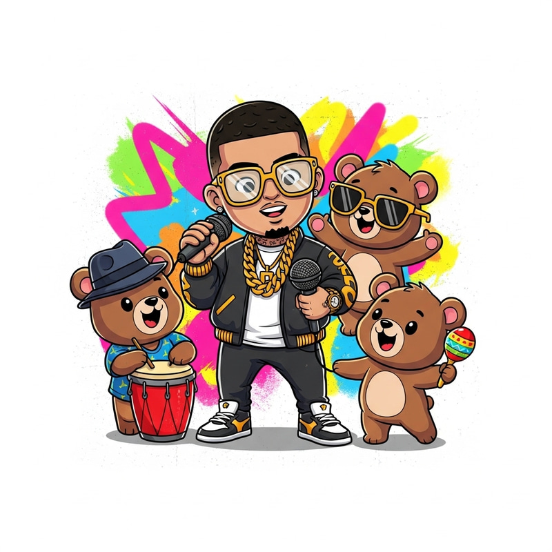 Cute Bear T-Shirt x Bad Bunny Design Cute Bear T-Shirt x Bad Bunny Design