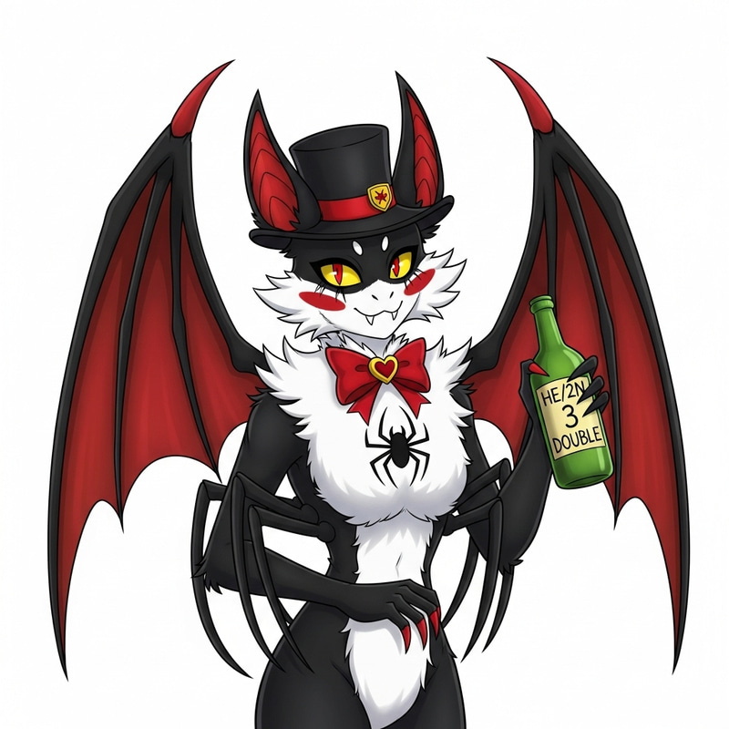 Stylized Bat-Spider Creature with Enigmatic Charm