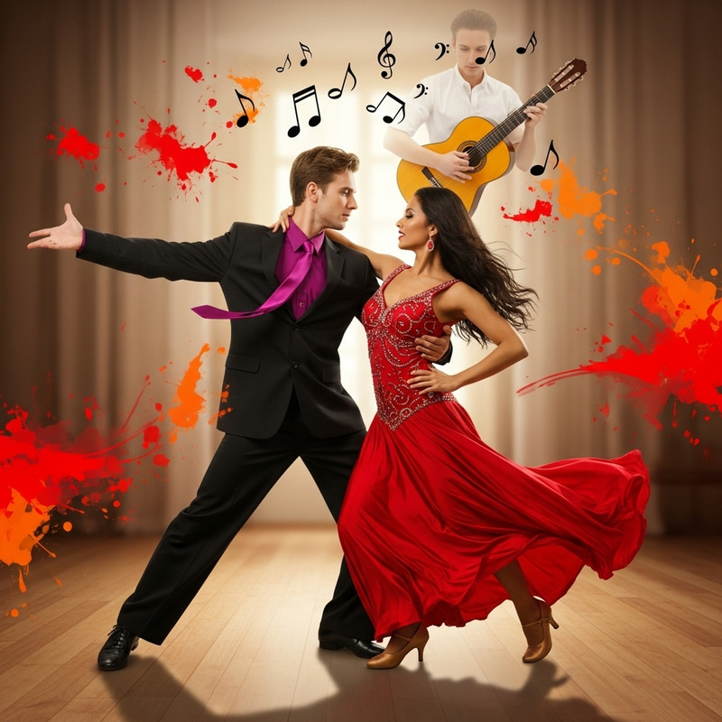 Passionate Salsa Dance in Enchanting Room Passionate Salsa Dance in Enchanting Room