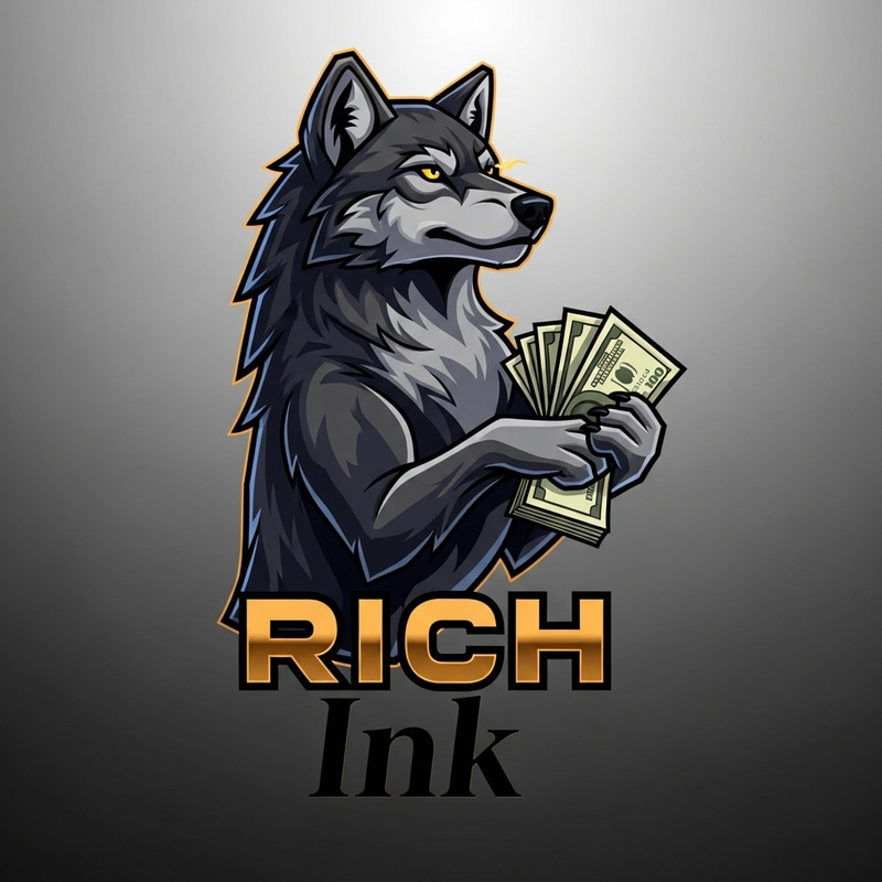 Wolf Logo Design for Rich Ink Wolf Logo Design for Rich Ink