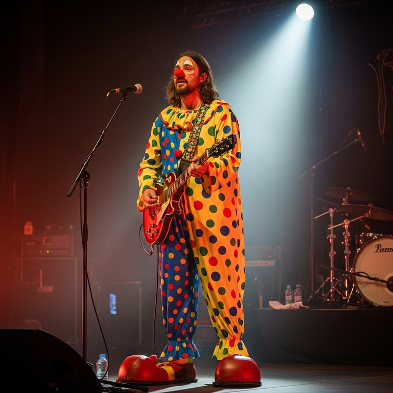 George Harrison in Colorful Clown Outfit George Harrison in Colorful Clown Outfit