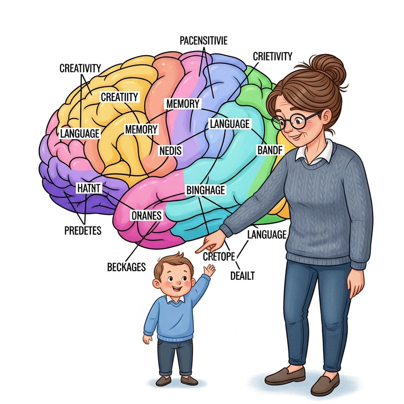 Illustrated Brain Map: Cognitive Function Exploration Illustrated Brain Map: Cognitive Function Exploration