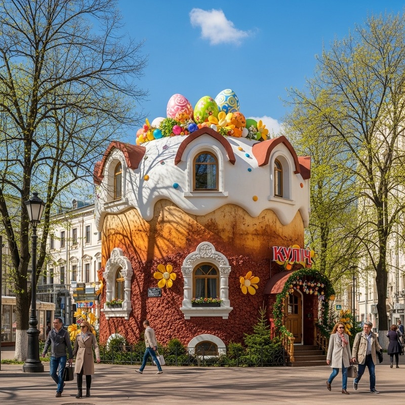 Easter Cake House in Moscow | Colorful Kulich Architecture