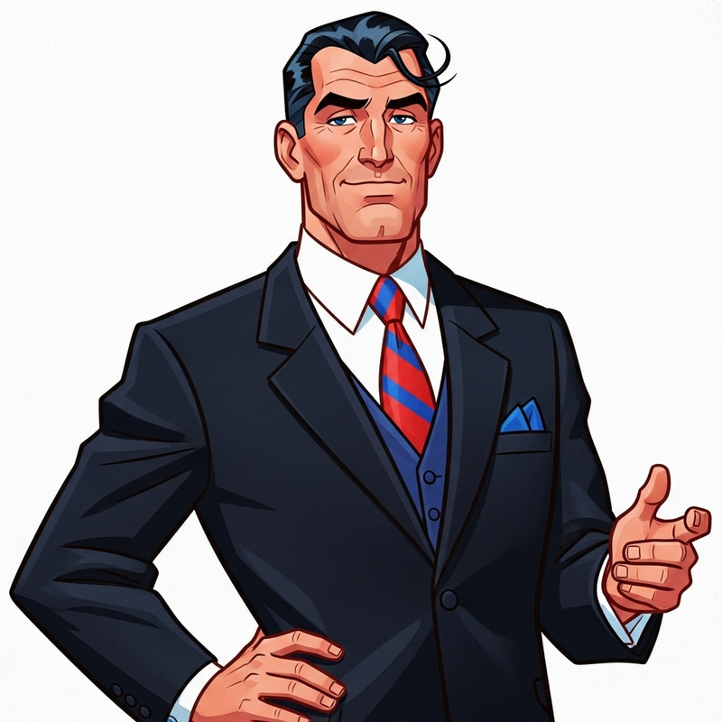 Cartoon John Baird Striking Confident Pose Digital Painting