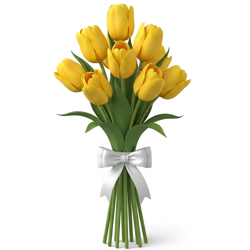 3D Yellow Tulip Bouquet: Stunning Visual Display