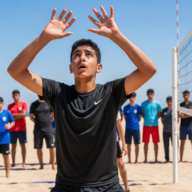 Volleyball Boy: An Intense Game on the Sandy Beach Volleyball Boy: An Intense Game on the Sandy Beach