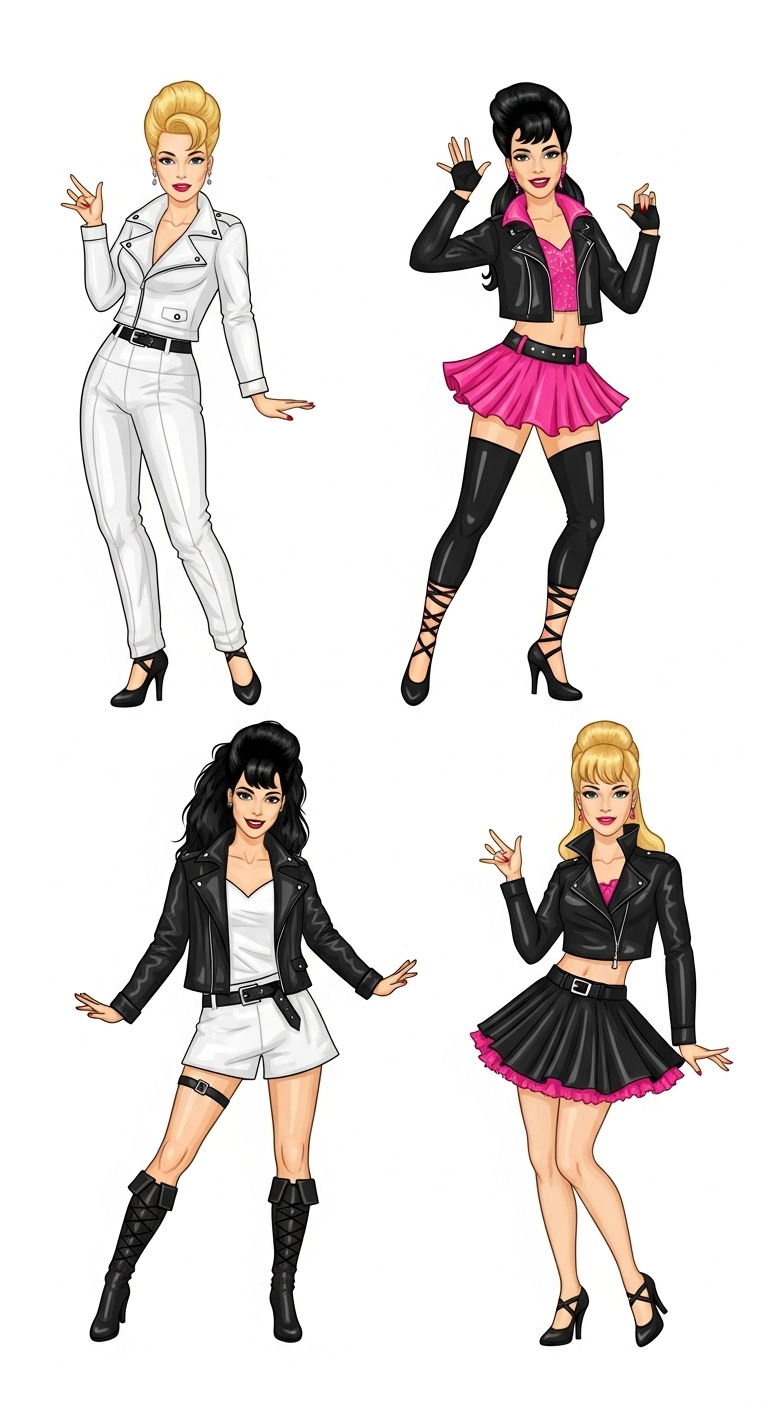 Vibrant Rock 'n' Roll Dancers Costume Designs Vibrant Rock 'n' Roll Dancers Costume Designs