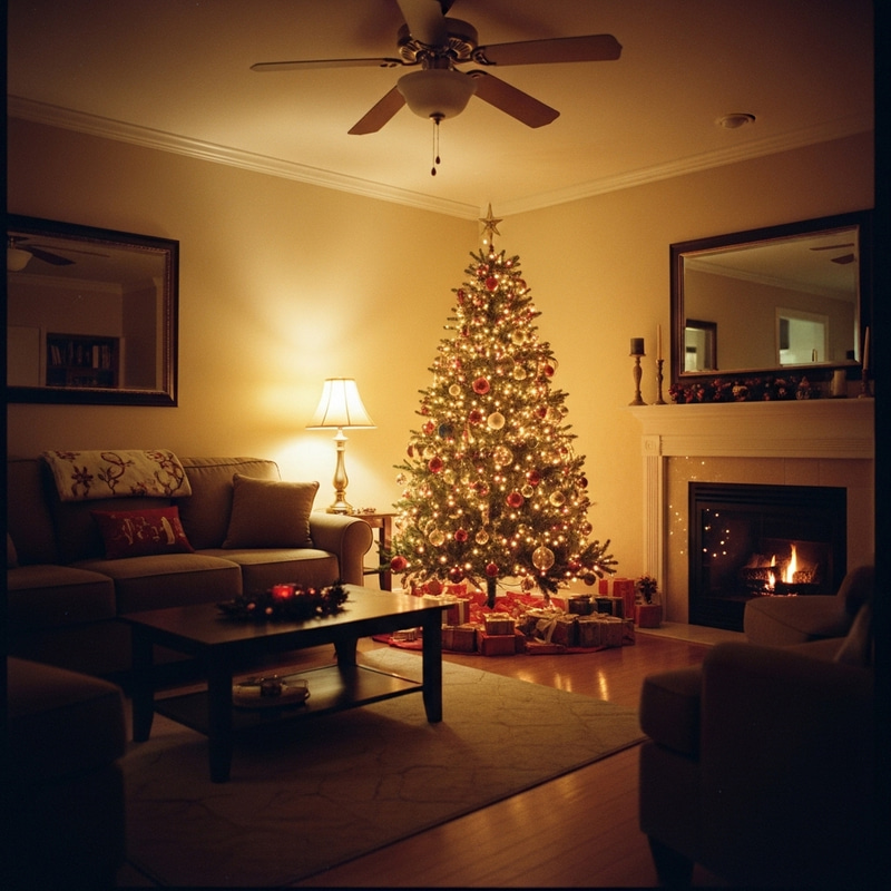 Cozy Christmas Living Room Scene | Warm Vintage Film Aesthetic Cozy Christmas Living Room Scene | Warm Vintage Film Aesthetic