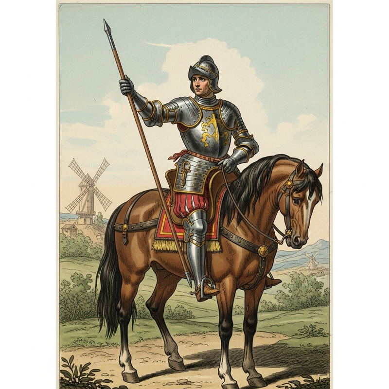 Don Quixote Artwork in Armor from Spain