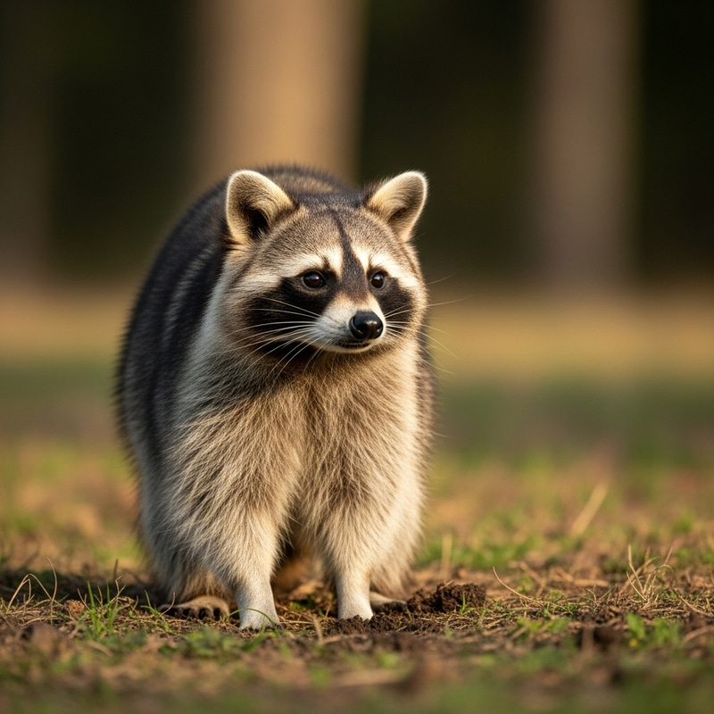 Curious Raccoon in Forest - Lifelike Image Curious Raccoon in Forest - Lifelike Image