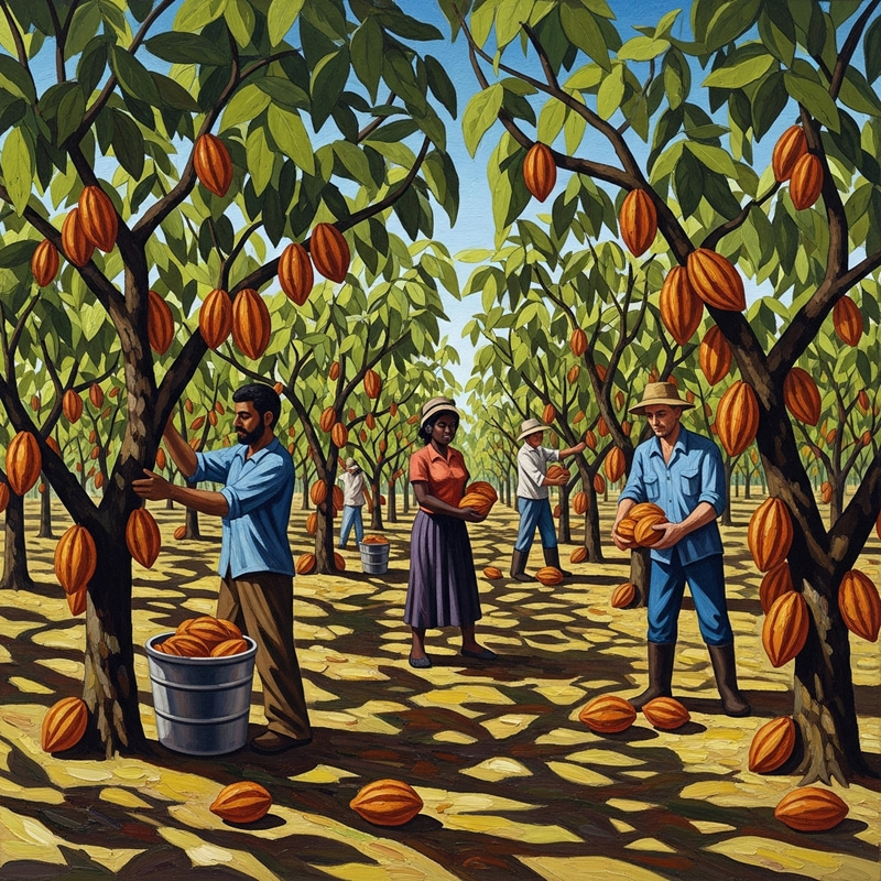 Intriguing Cocoa Plantation Scene