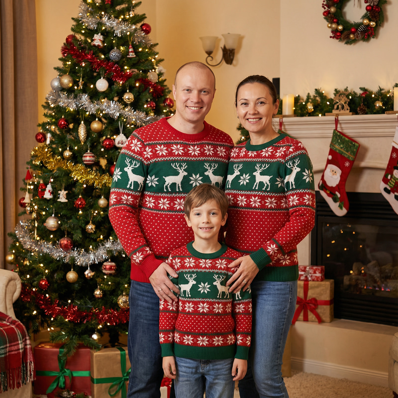 Family Christmas Sweater Photo Ideas
