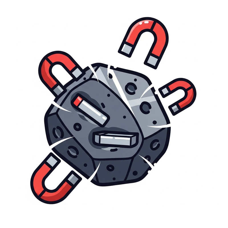 Fun Cartoon Magnetic Meteorite PNG Illustration