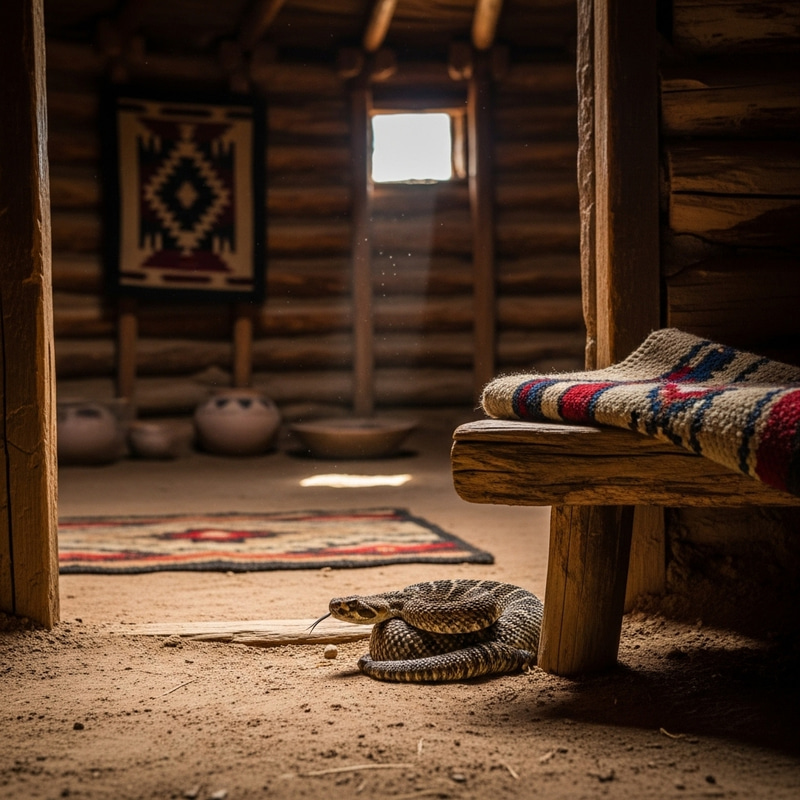 Poisonous Snake in Native American Dwelling Poisonous Snake in Native American Dwelling