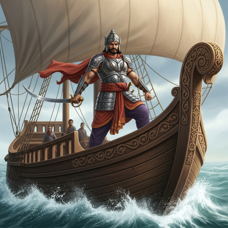 Maratha Warrior on Wooden Warship Maratha Warrior on Wooden Warship