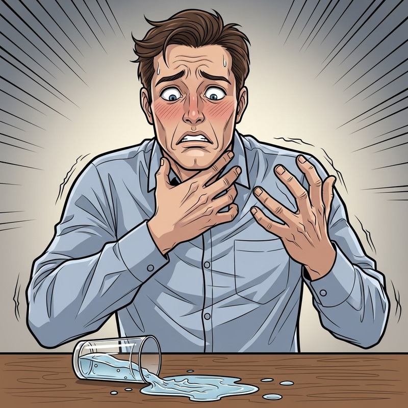 Choking Person with Water - Emergency Illustration Choking Person with Water - Emergency Illustration