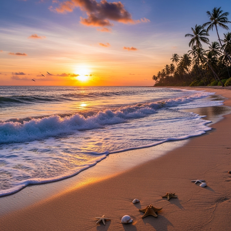 Tranquil Tropical Beach Sunset Tranquil Tropical Beach Sunset