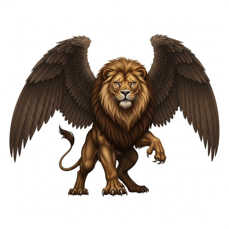 Majestic Griffin with Lion Features - Fierce Stance