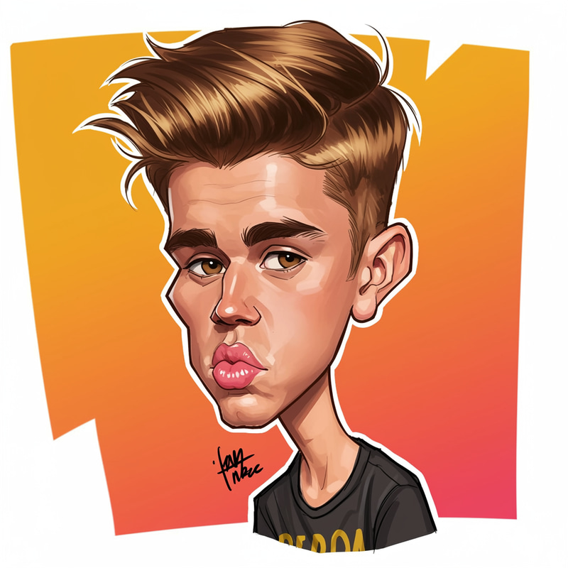 Justin Bieber Caricature Art Justin Bieber Caricature Art