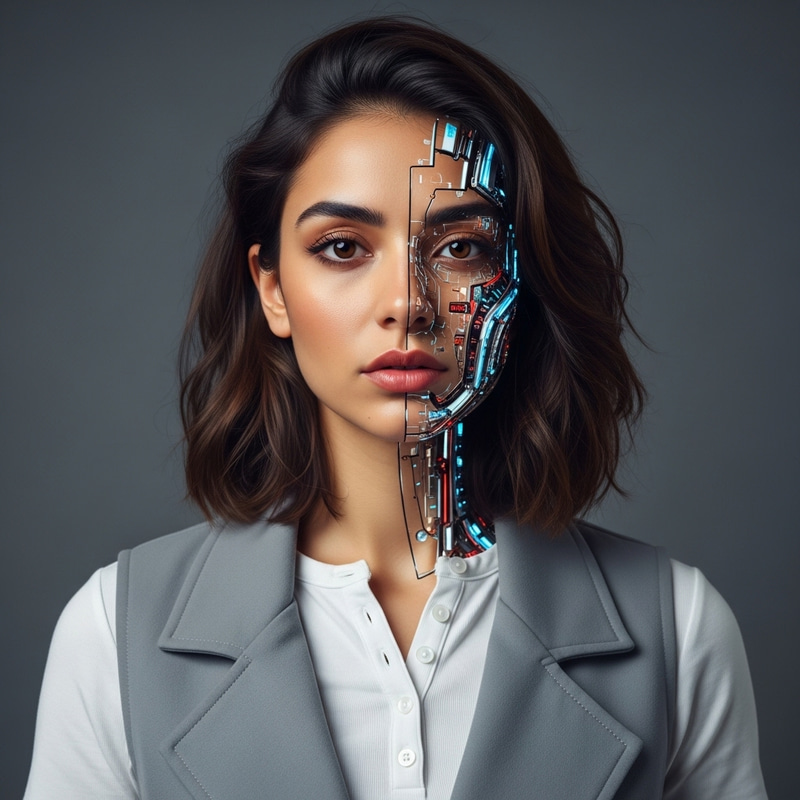 Futuristic Middle-Eastern Woman: Cyberpunk Vision