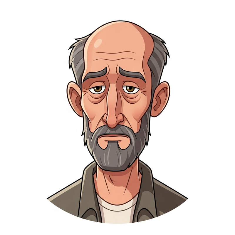 Disney Style Portrait of a Salt-and-Pepper Male Character Disney Style Portrait of a Salt-and-Pepper Male Character