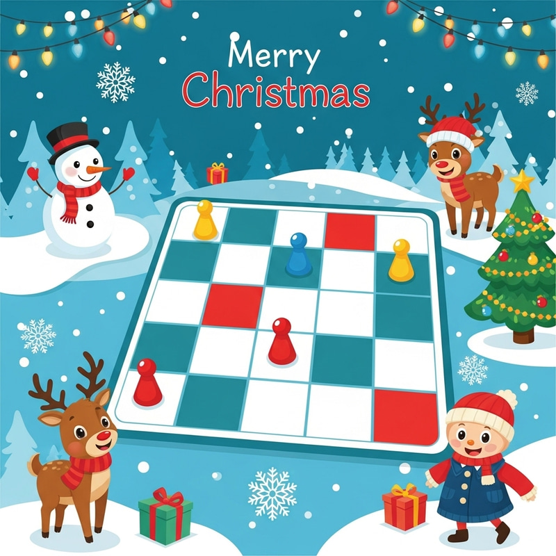 Festive Christmas Board Game for Kids with Colorful Design