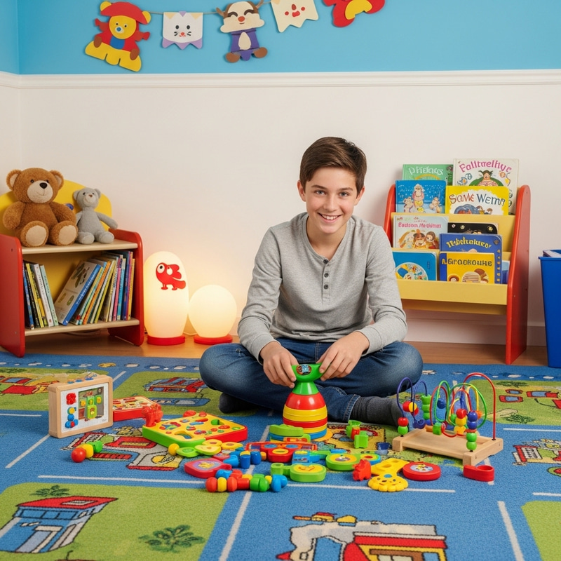 Fun and Colorful Toys for 16-Year-Old in Playful Children's Room