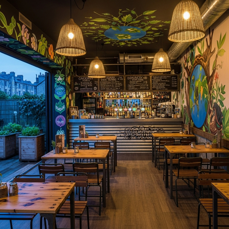 Eco-Friendly Bar: Sustainable Venue & Nature-Themed Decor