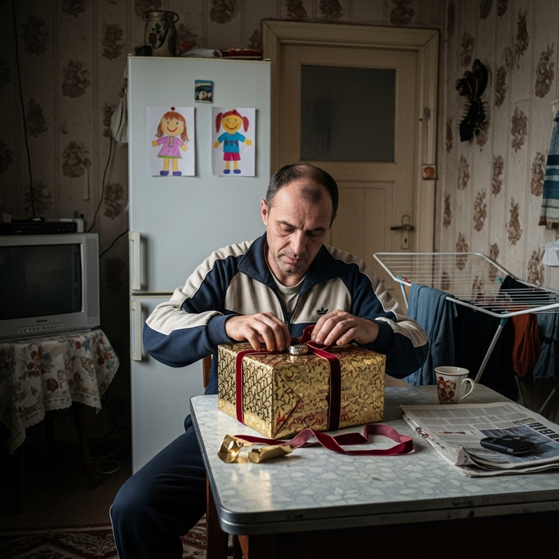 Depiction of a Generous 43-Year-Old Slavic Man Living with His Mother