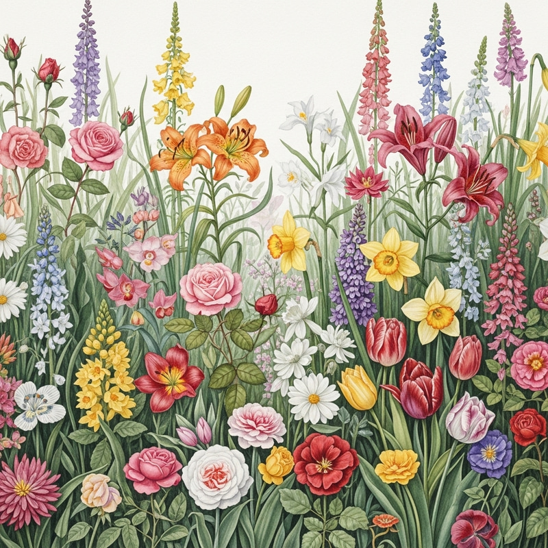Flowers in Watercolor: A Romantic Garden