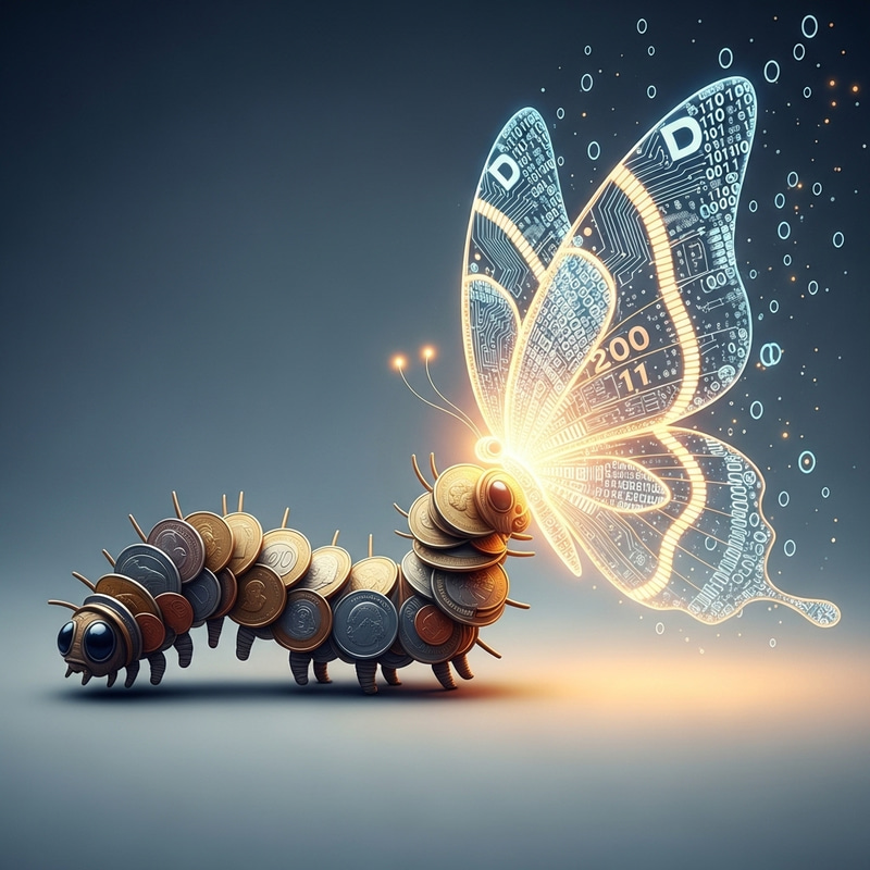 Evolution of Currency: Coin Caterpillar to Digital Circuit Butterfly Evolution of Currency: Coin Caterpillar to Digital Circuit Butterfly