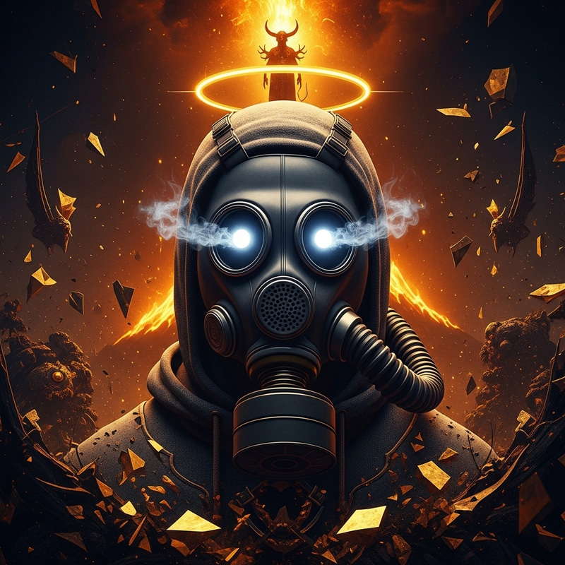 Dark Apocalyptic Vision with Demonic Presence and Volcanic Aura Dark Apocalyptic Vision with Demonic Presence and Volcanic Aura