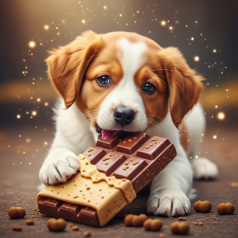 Adorable Puppy Delighting in Chocolate Fantasy Treat | Website Name Adorable Puppy Delighting in Chocolate Fantasy Treat | Website Name