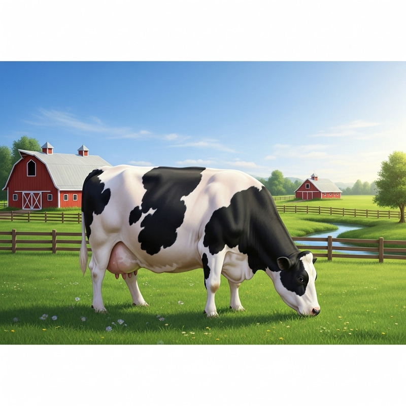 Beautiful Full-Figure Cow in Lush Pasture Beautiful Full-Figure Cow in Lush Pasture
