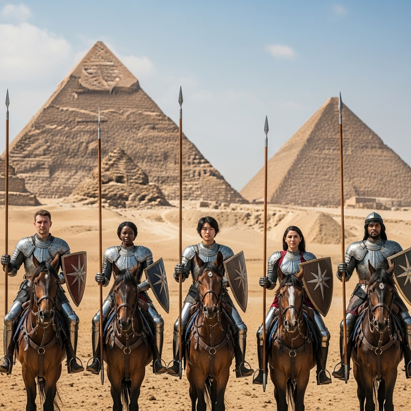 Egyptian Pyramids with Five Valiant Knights Egyptian Pyramids with Five Valiant Knights
