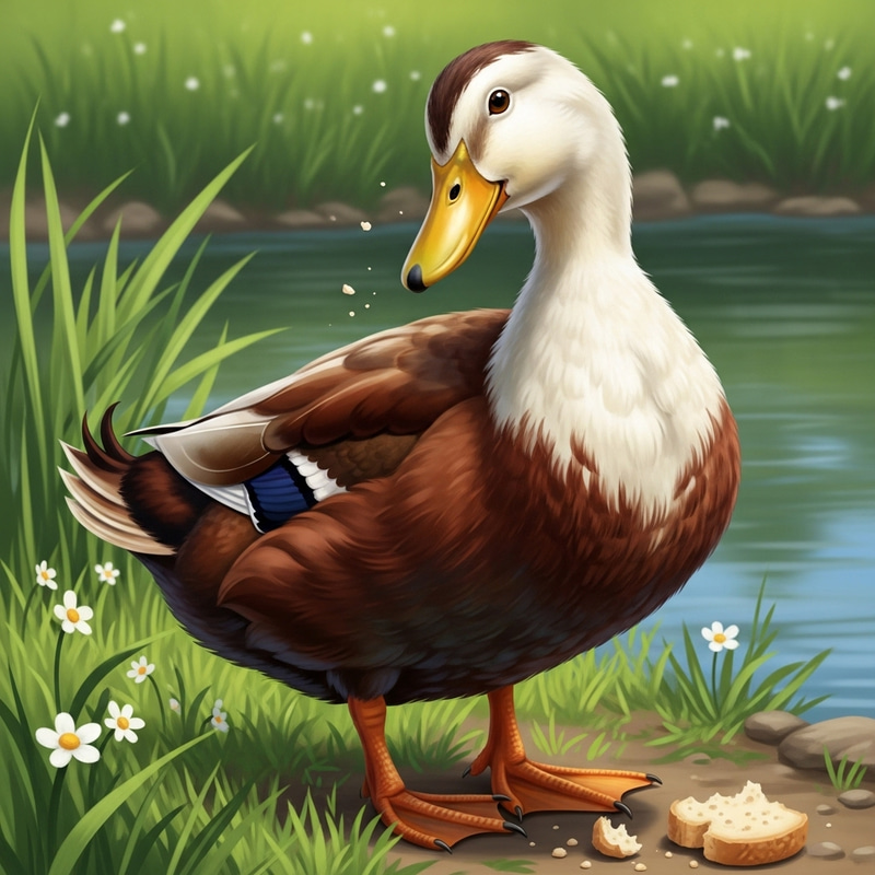 Very Cute Duck by the Pond - Adorable Nature Scene