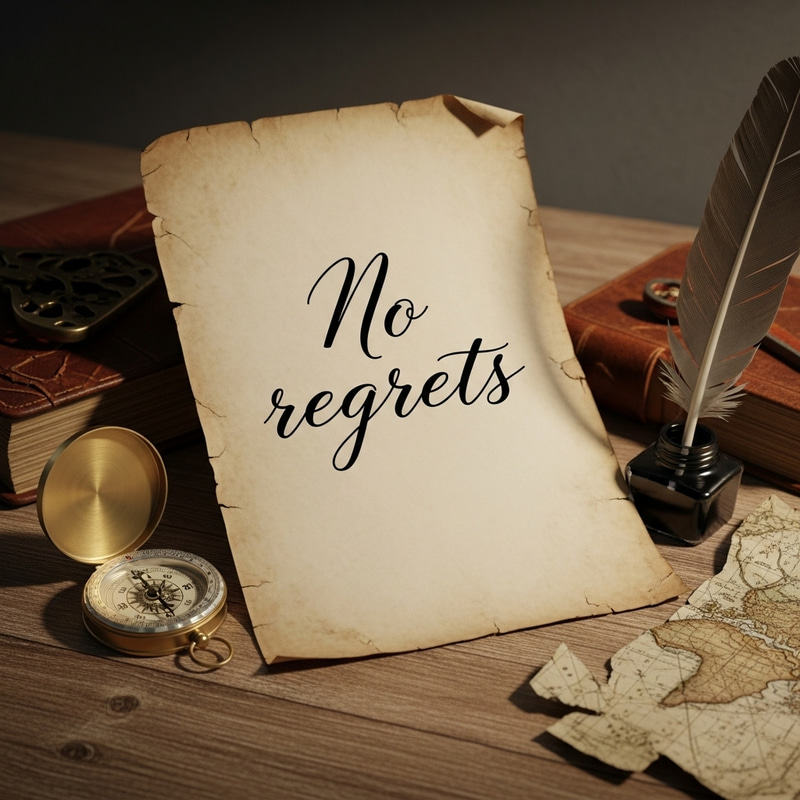 No Regrets - Vintage Elegance and Life's Journey