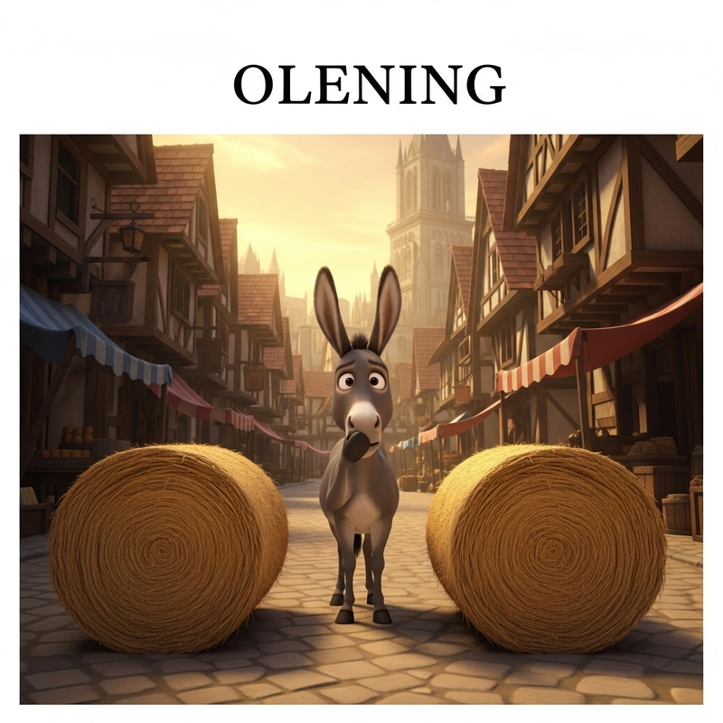 Medieval Town Setting with Animated Donkey and Hay Bales Medieval Town Setting with Animated Donkey and Hay Bales