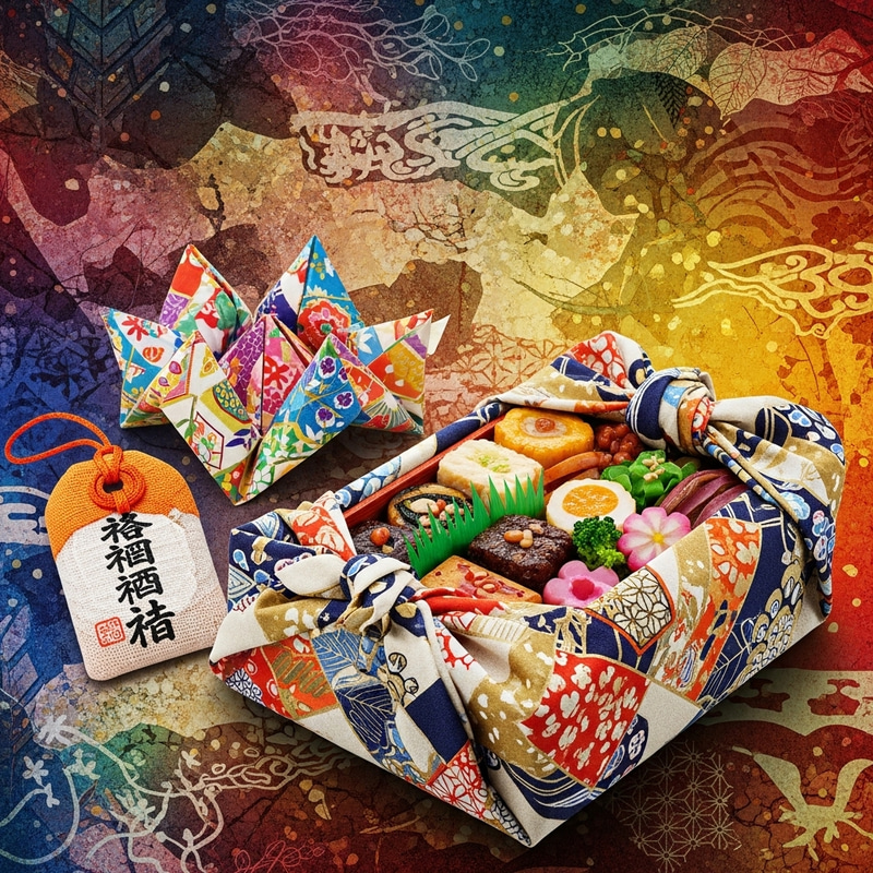 Japanese Culture Symbols: Kōun Kimihimo, Bento, Furoshiki & Omamori