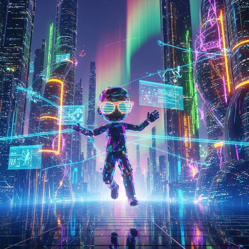 Kooky Metaverse Personality | Futuristic Neon Landscape