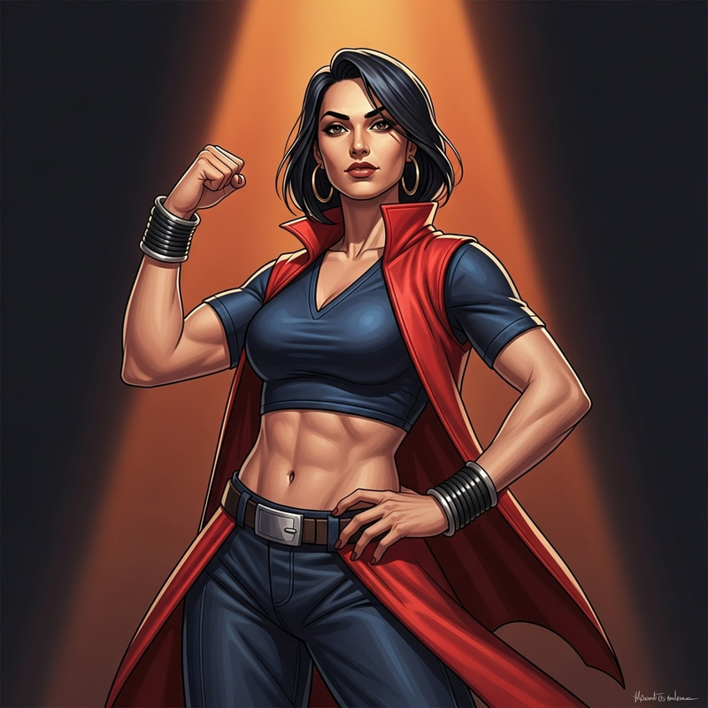 Dominatrix Power | Vibrant Digital Painting with Bold Colors