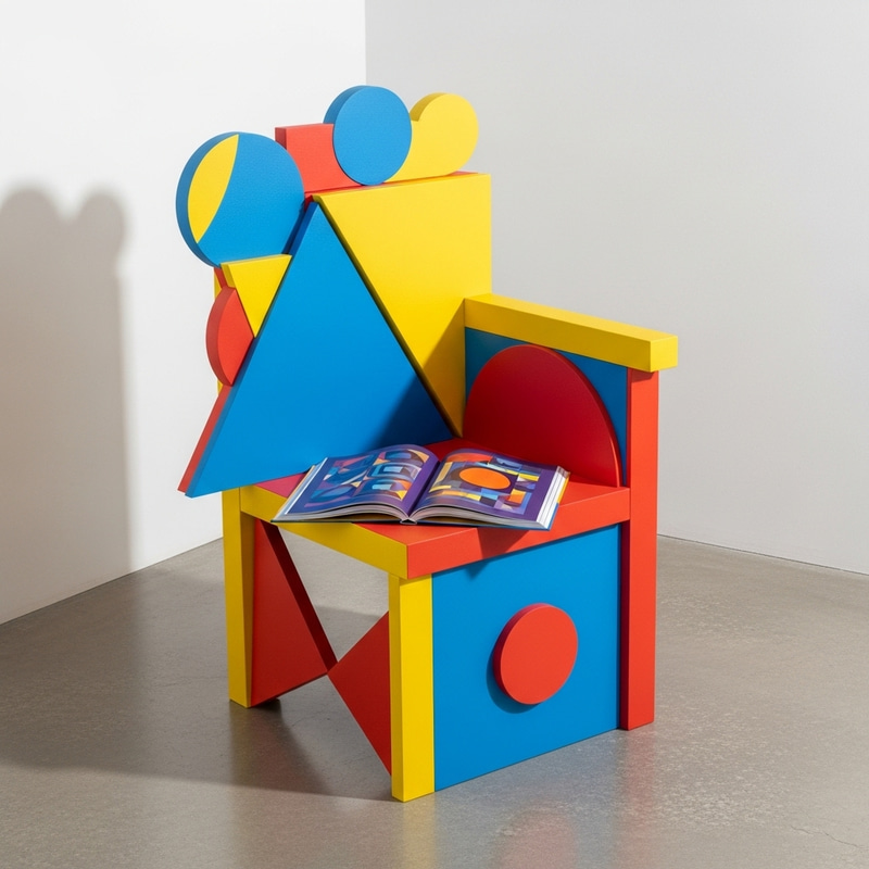 Modern Pixar Style Image of Chair with Book Modern Pixar Style Image of Chair with Book