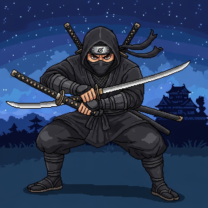 Create a Ninja Warrior Pixel Art Masterpiece