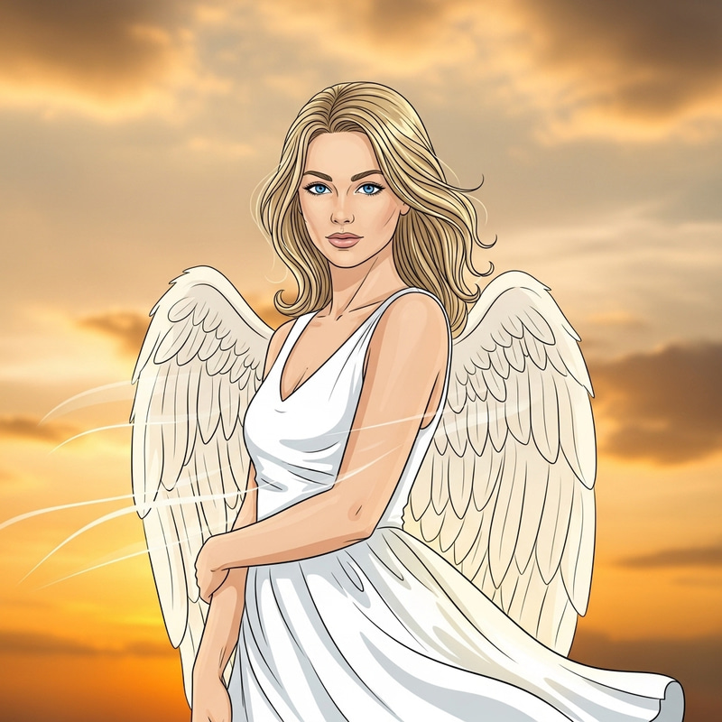 Serene Blonde Angel with Blue Eyes - Celestial Beauty Serene Blonde Angel with Blue Eyes - Celestial Beauty