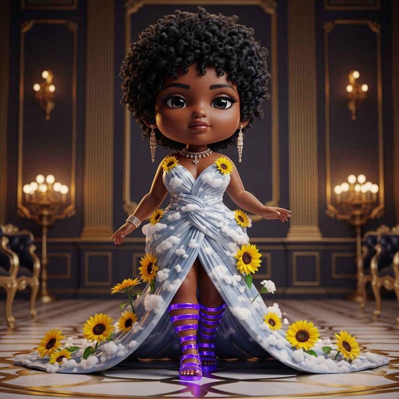 Iridescent Afrocentric Beauty in 8K High Society Scene